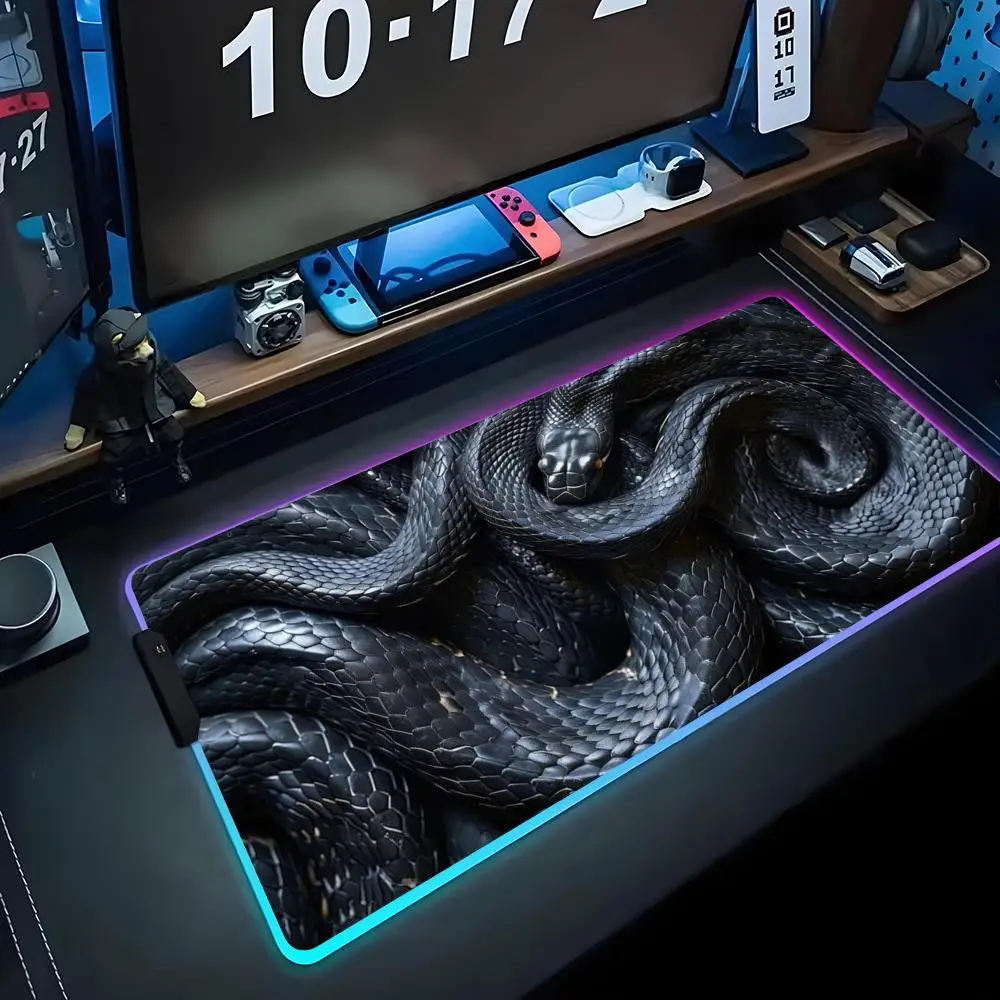 

Змеиный коврик для мыши RGB Gaming Mousepad Большой светодиодный коврик для ПК Настольный коврик Светящийся коврик для мыши Большие коврики для клавиатуры Настольный коврик с подсветкой