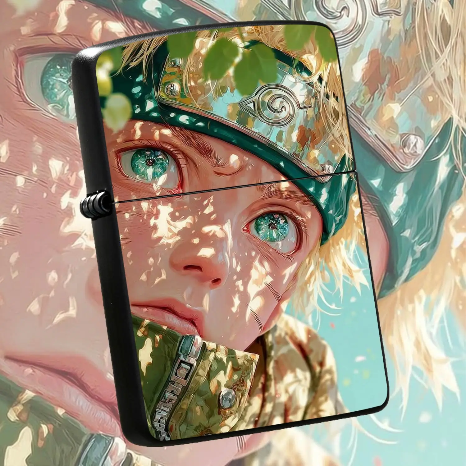Anime Hidden Uzumaki Themed Creative Lighter, Dappled Sunlight Under Tree Shade Healing Hand-Painted Stylish Decoration, Portable Daily Carry Item, Perfect For Gifting To Anime Fans And Collecting, Suitable For All Scenarios Including Home