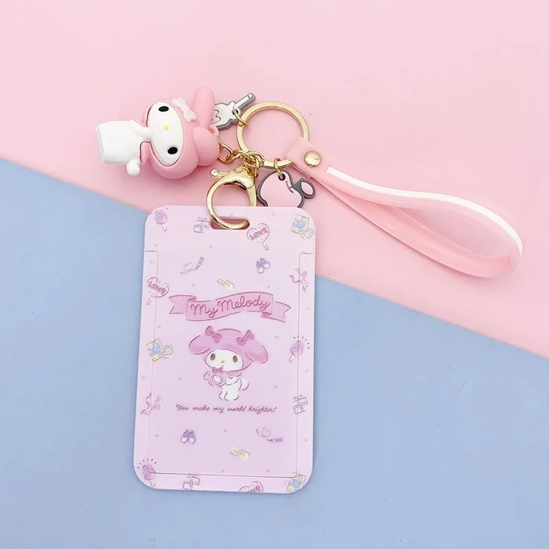 Sanrio cinnamoroll My melody pompompurin cute cartoon bus card student campus meal card access control keychain protective cover