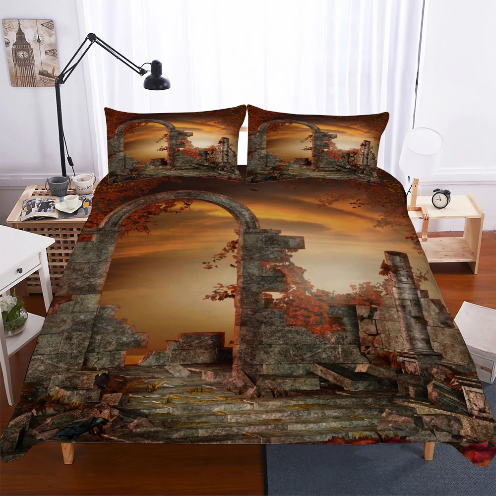 

Winter Bedroom Sets Bedding 3 Pcs Double Bed Duvet Covers Beautiful Scenery Bedlinens Duvet Cover Set US Queen 228x228cm Double