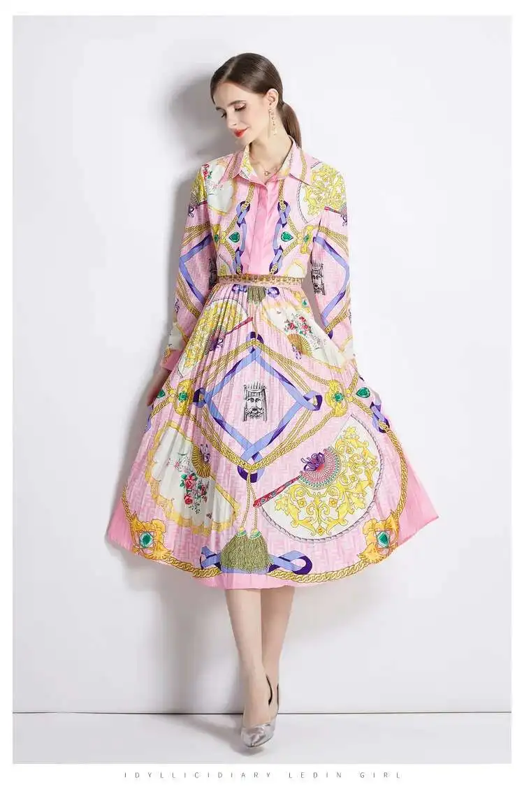 Sicilian Rose Autumn Dress Suit Women\'s Two Piece Suit Lace Ruffle Long Sleeve Shirts + Floral Short Skirt 2pcs Sets Outfit