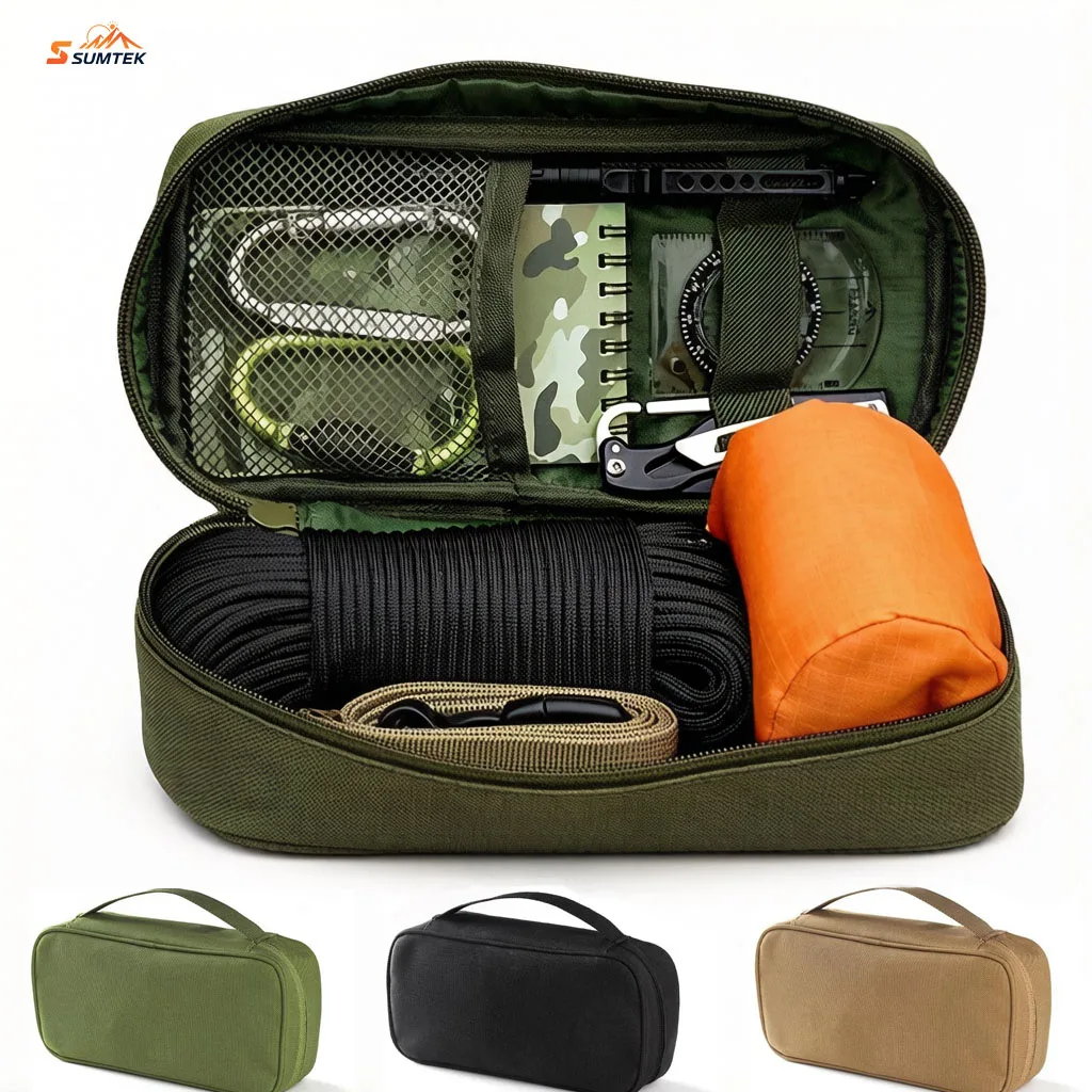 Portable Multi-Functional Storage Bag Organizer Portable Waterproof EDC Tool First Aid Kits Handbag for Outdoor Travel Daily Use