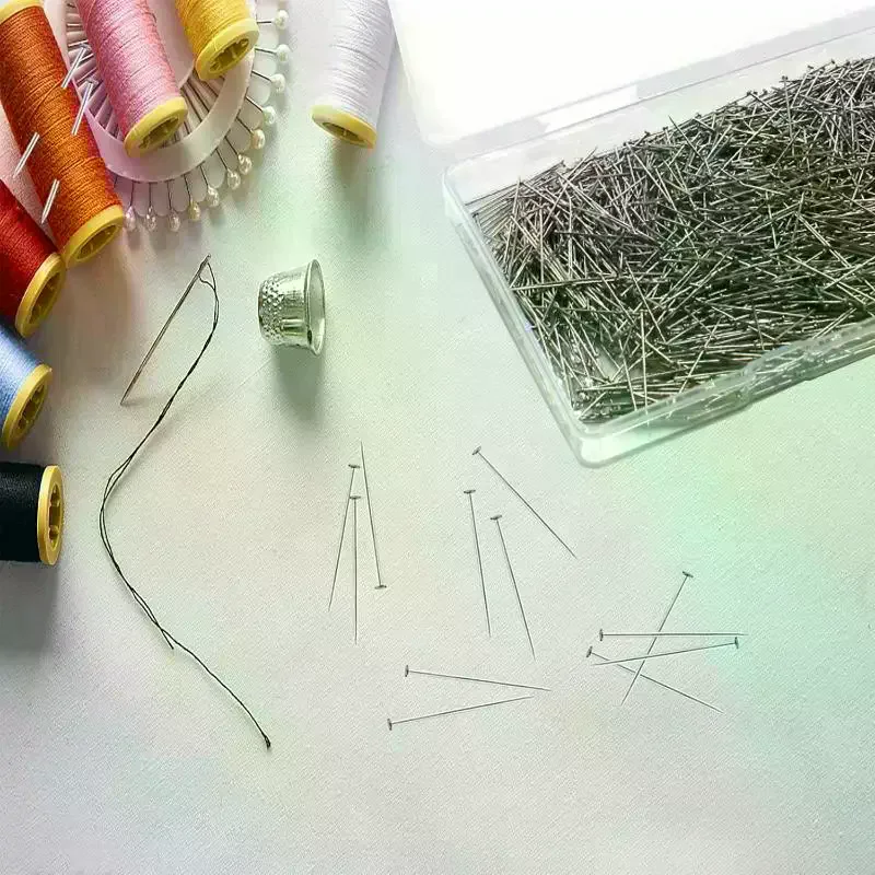 1Box 26mm Stainless Steel Sewing Pins Dressmaker Straight Suture Pins Fine Satin Head Pins Jewelry Making Of Sewing Tools