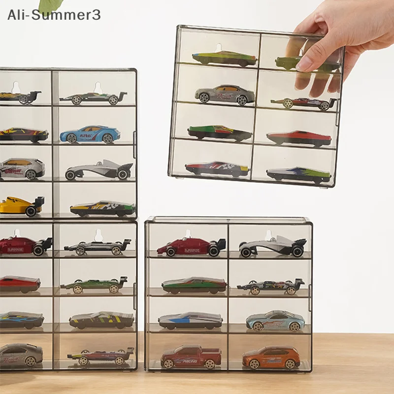 1:64 Per modello di esposizione Scaffale per armadietto dei giocattoli per auto Scatola di visualizzazione antipolvere in acrilico pressofuso
