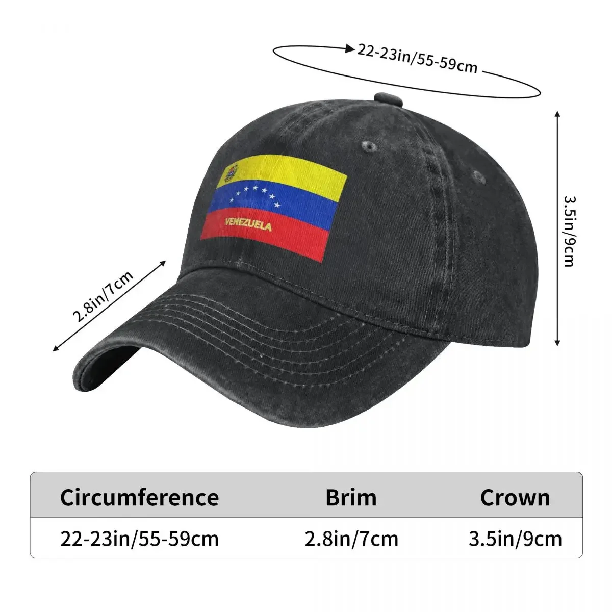 Seven Star Venezuelan Flag Baseball Cap Venezuela Kpop Rock High Quality Trucker Hat Couple Women Fashion Design Baseball Caps