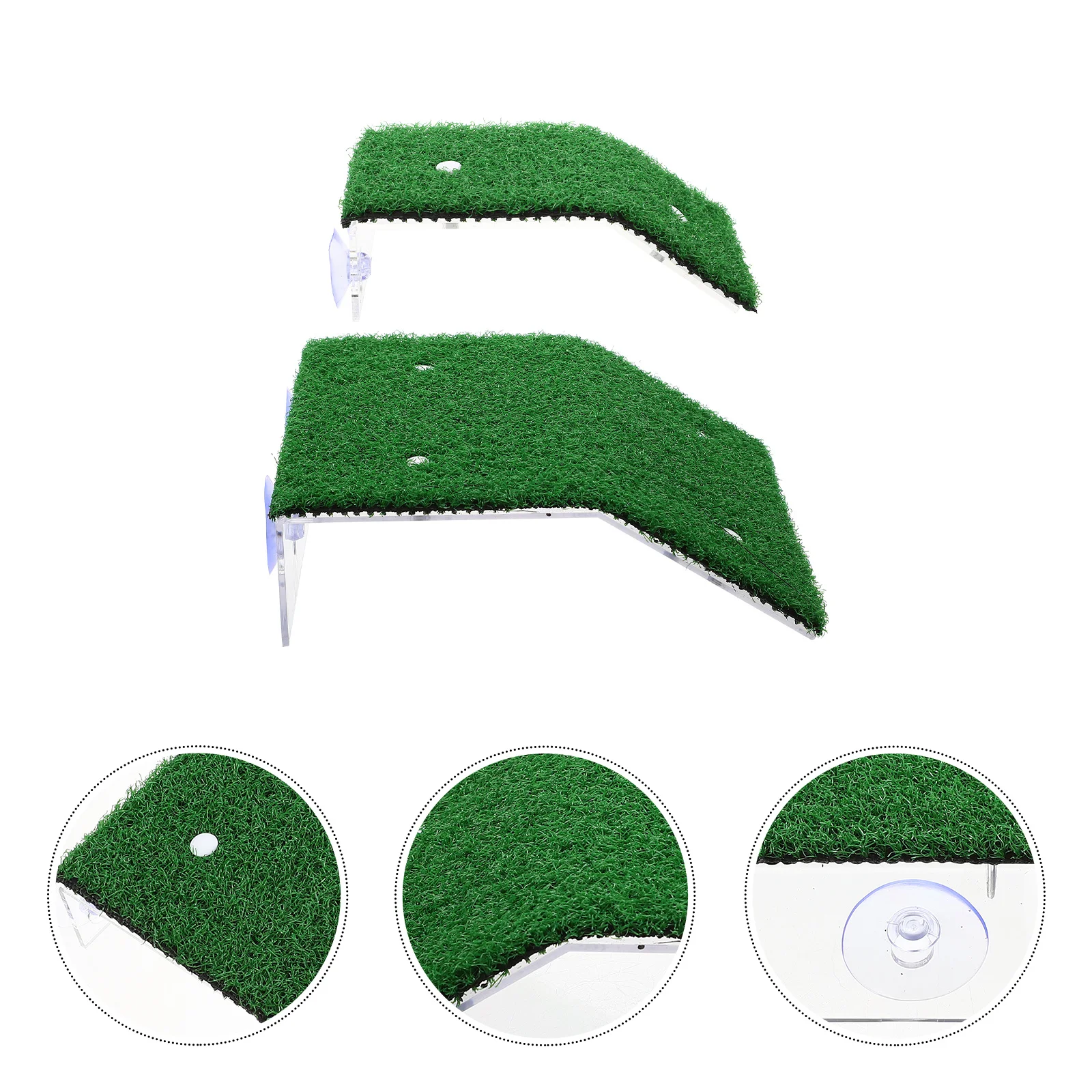 

2Pcs Turtle Basking Platform Reptile Climbing Ramp Turtle Resting Lawns Aquarium Playground Acrylic Suction Cups
