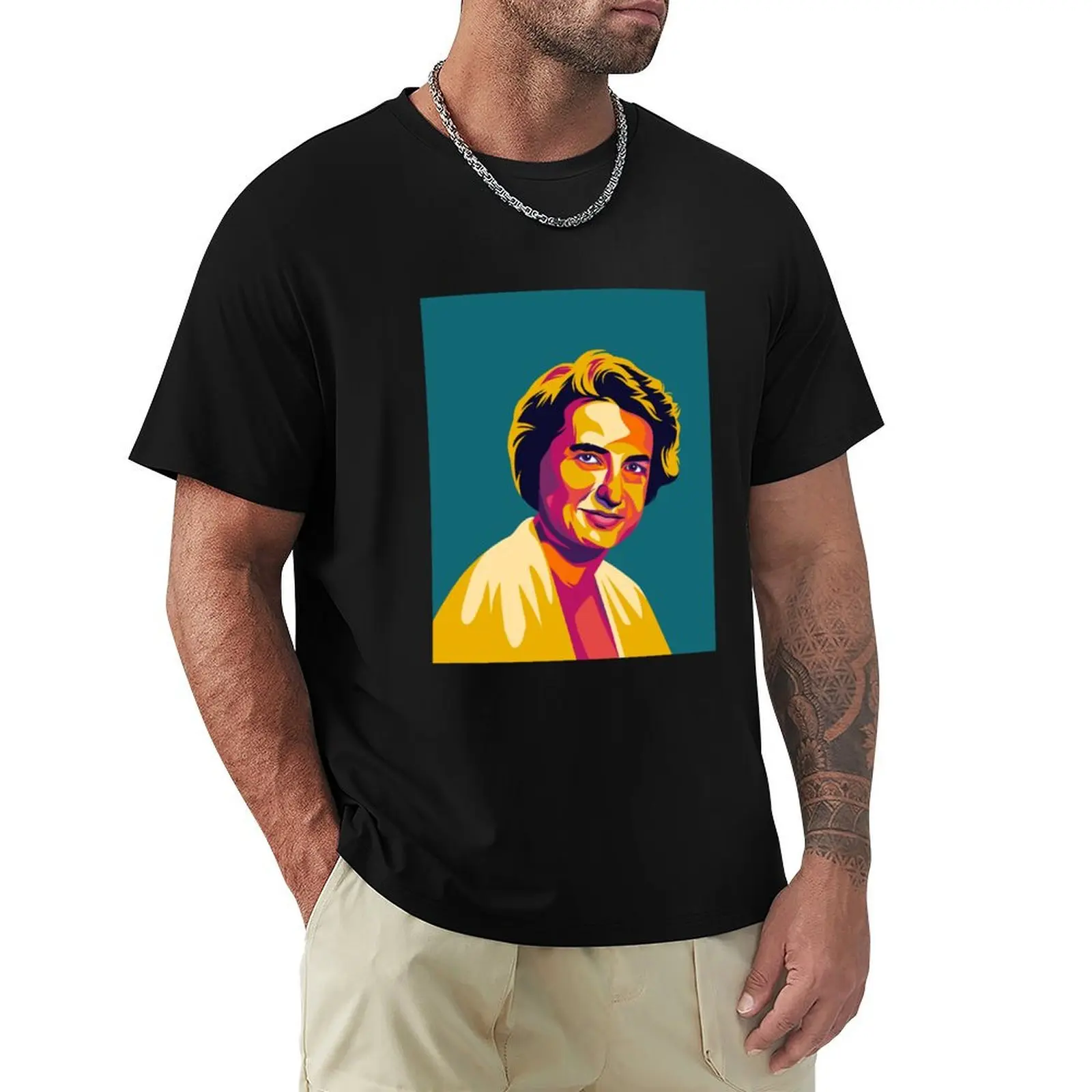 

Rosalind Franklin Art T-Shirt summer top blacks T-shirts man men clothings