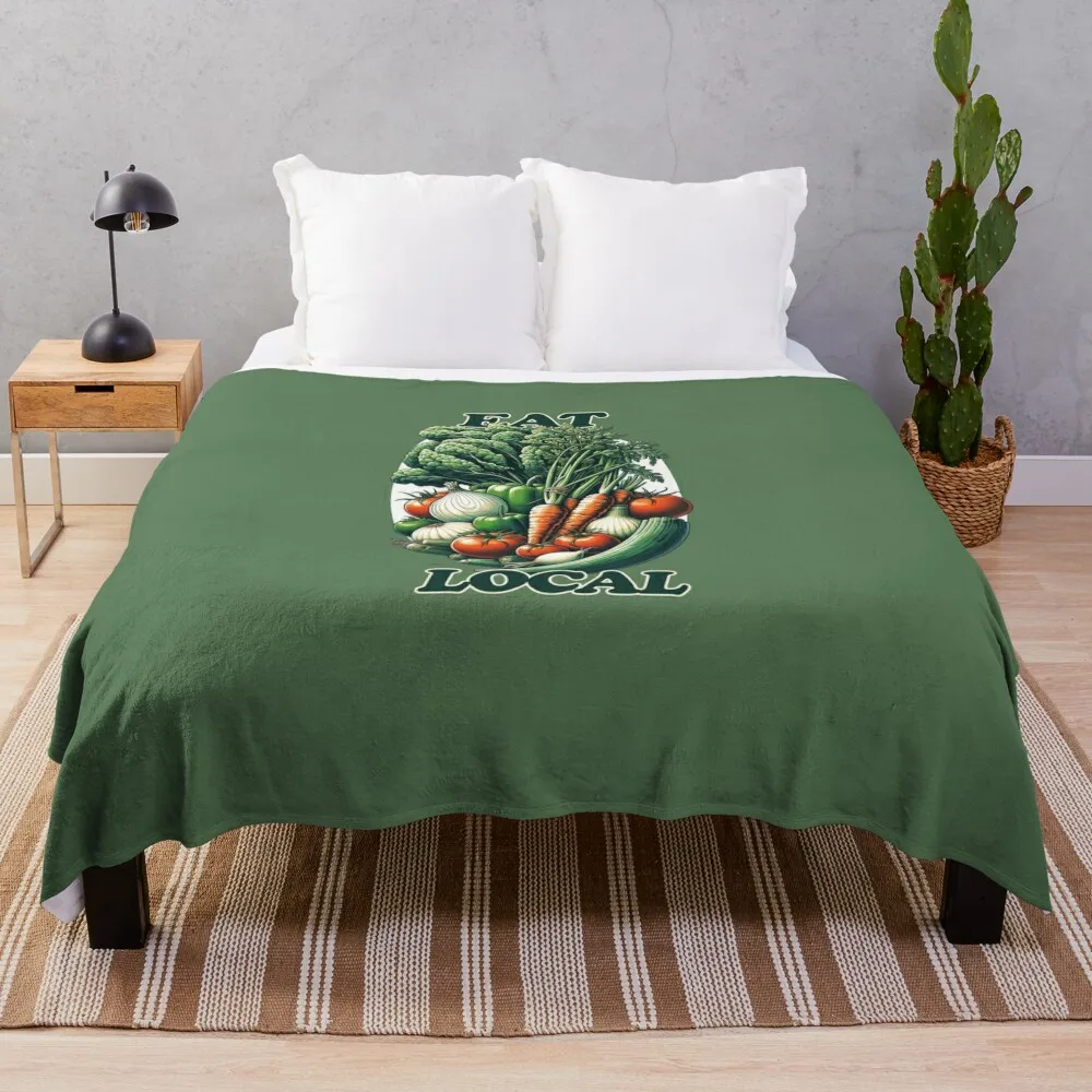 Eat Local Throw Blanket Bed manga Blankets