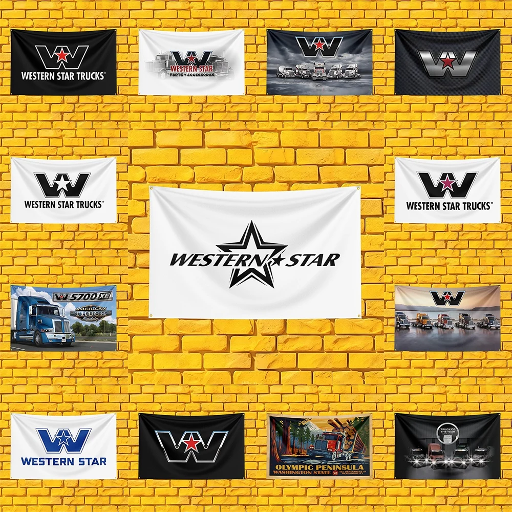 American Western Star Heavy Truck Muscle Flag 3x5 FT Polyester Decorative Banner For Man Cave Wall Decor Rider Gift
