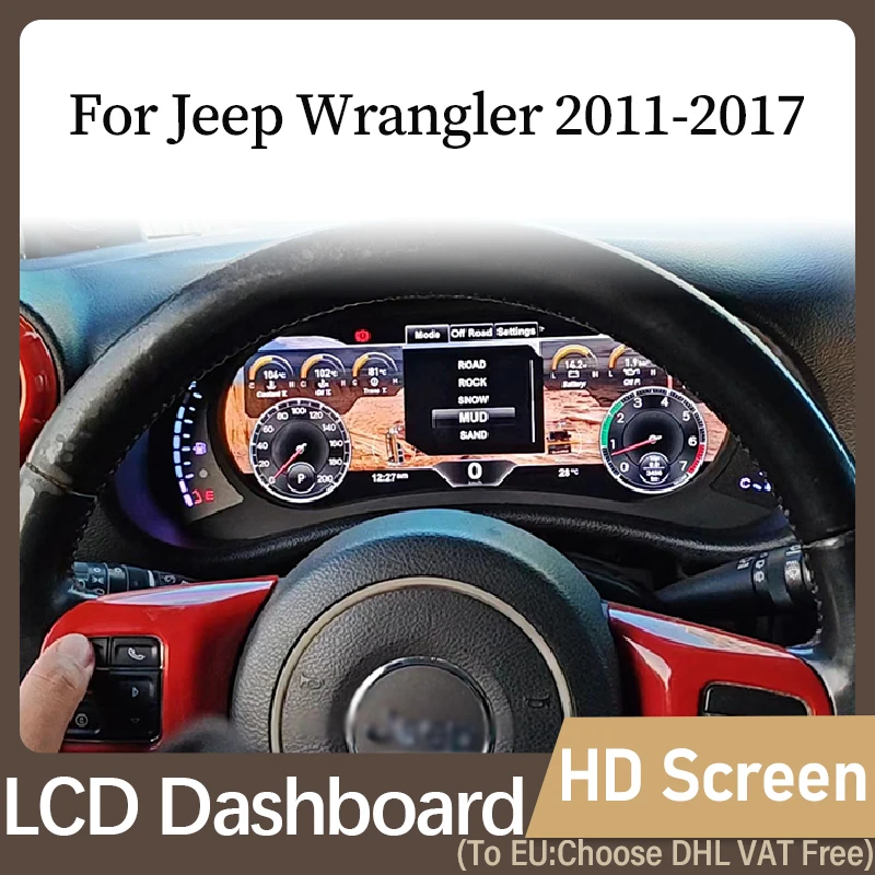 

Приборная панель ЖК-дисплея для Jeep Wrangler 2011-2017 Linux System, автомобильная приборная панель, модифицированная и модернизированная многофункциональная ЖК-дисплей