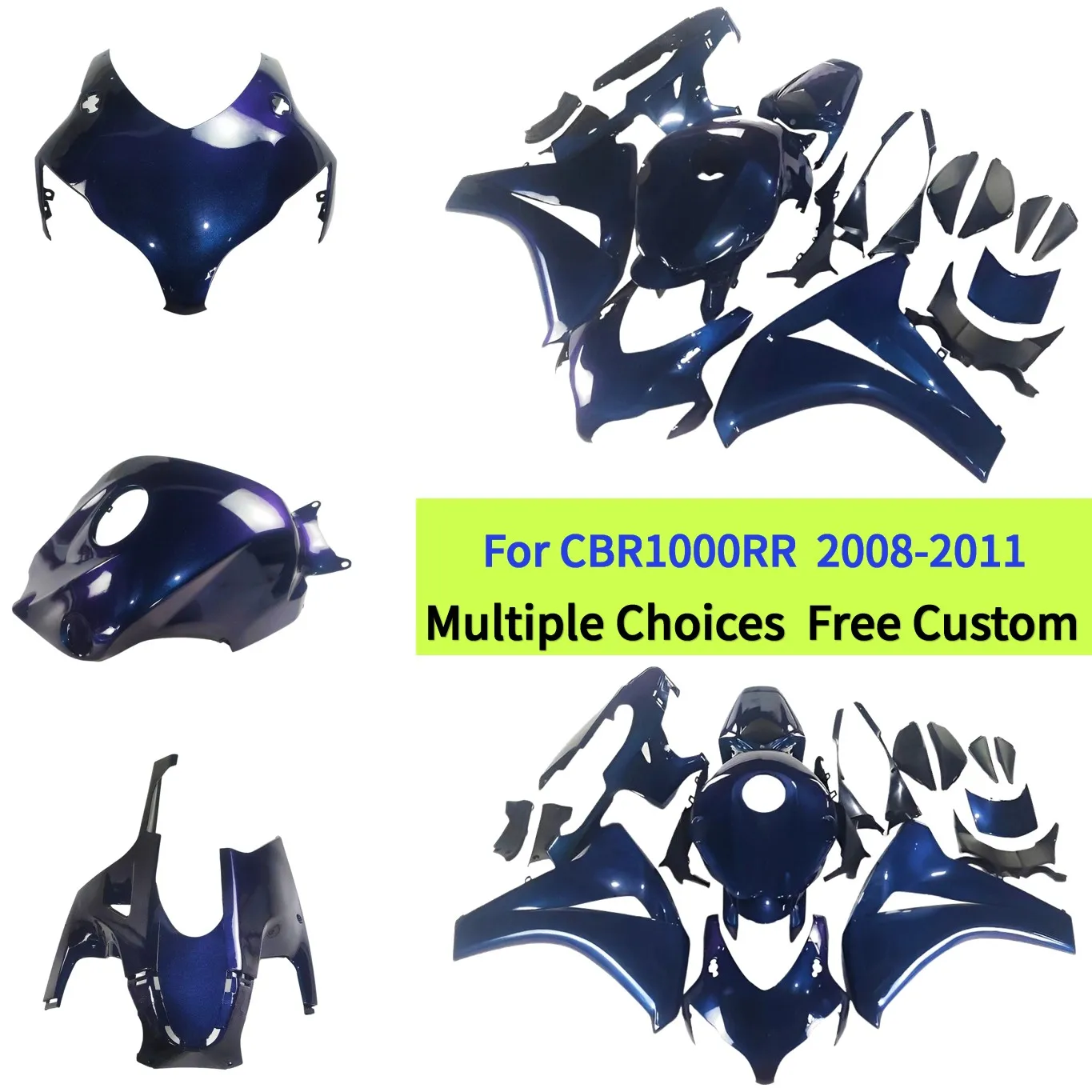 Kit de Carenado de Inyección ABS para Honda CBR1000RR 2008 ~ 2011, Piezas de Repuesto para Motocicletas Deportivas |   Estampado Camaleón Dazz Pearl