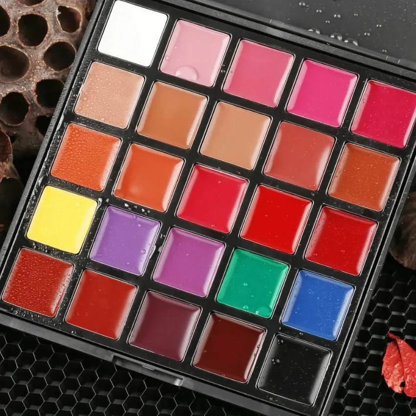 Private Label 25-colors Waterproof Lipstick Palette Matte Non Stick Cup Long Lasting Hydrating Easy To Apply Lipstick Cream Bulk