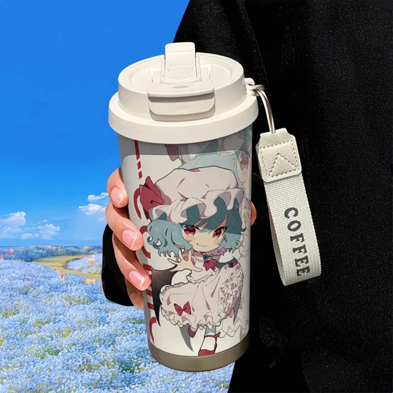 الشرقية مشروع تأثيري كوب معزول 316 الفولاذ المقاوم للصدأ القش المحمولة سيارة فنجان القهوة Ins عالية الجمال لطيف