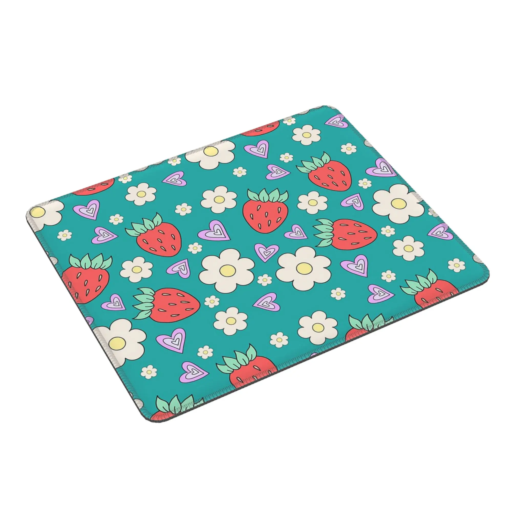 Strawberry And Daisy Cartoon Mouse Pad Computer Keyboard Mouse Mat Gamer PC Laptop Desk Mat Office Accessories Table Mats
