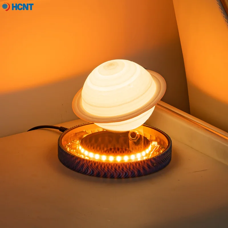 Lampada Saturno in levitazione 3D Lampada planetaria galleggiante Lampada da scrivania a levitazione magnetica con base luminosa Decorazioni per la casa uniche per ufficio Gi