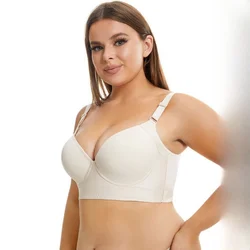 Push Up Sports Bras for Women  Full Coverage Fat Smoothing Bra Womens Uplift Underwire Bras for Big Bust