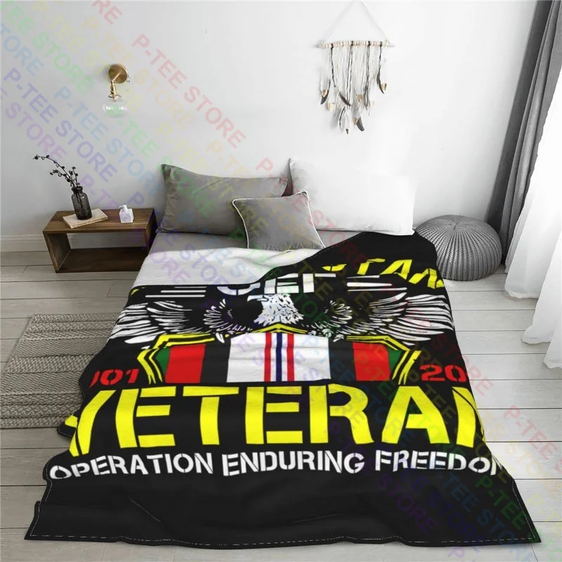 Afghanistan Oef Veteran Operation Enduring Freedom 2001 2014 Eagle Blanket Plush Dual Purpose Family Expenses