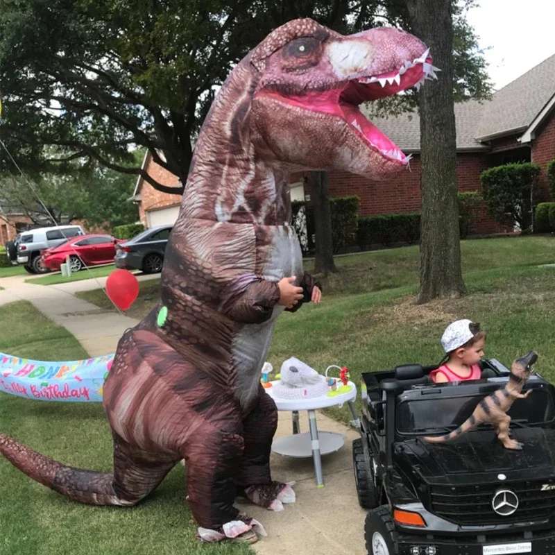 

Inflatable T-Rex Dinosaur Costume Realistic Jurassic Dinosaur blow up set Halloween Carnival Jurassic theme Party Cosplay suit