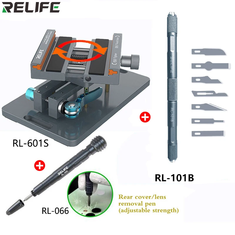 

RELIFE RL-601S High Temperature Resistance 360° Rotating Universal Fixture For Efficiently Remove The Back Cover Glass Holding