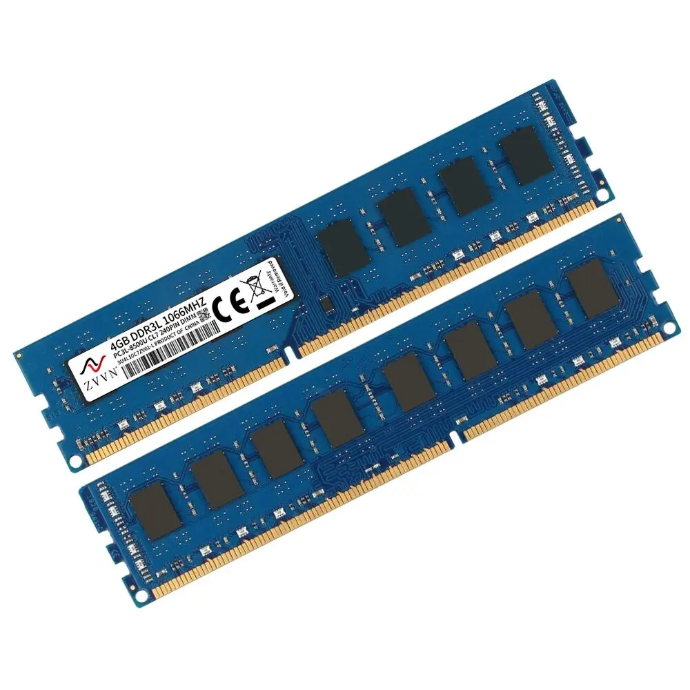 ZVVN 4GB DDR3L 1066 (PC3L 8500) 240 Pin 1.35V DIMM PC RAM Desktop Computer Memory Blue Model 3U4L10C7ZV01-L