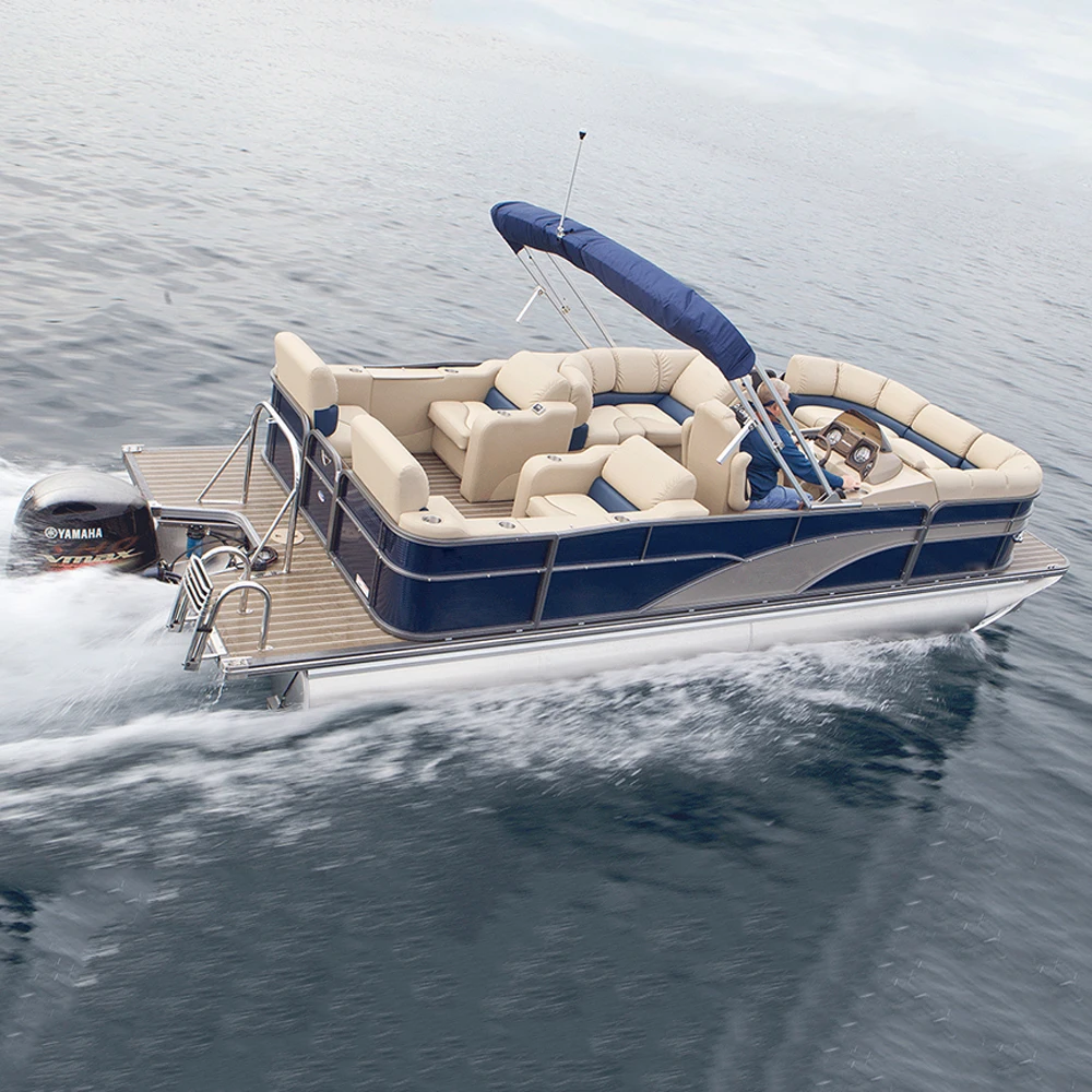 FL Customized Wholesale 2026 New 4-Person Aluminum Pontoon Catamaran Boat for Family Outdoor Entertainment Floating Use