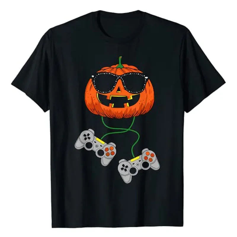 

Halloween Jack O Lantern Gamer Boys Kids Men Funny Halloween T-Shirt Gifts Game Lover Pumpkin Graphic Tee Tops Cute Sons Clothes