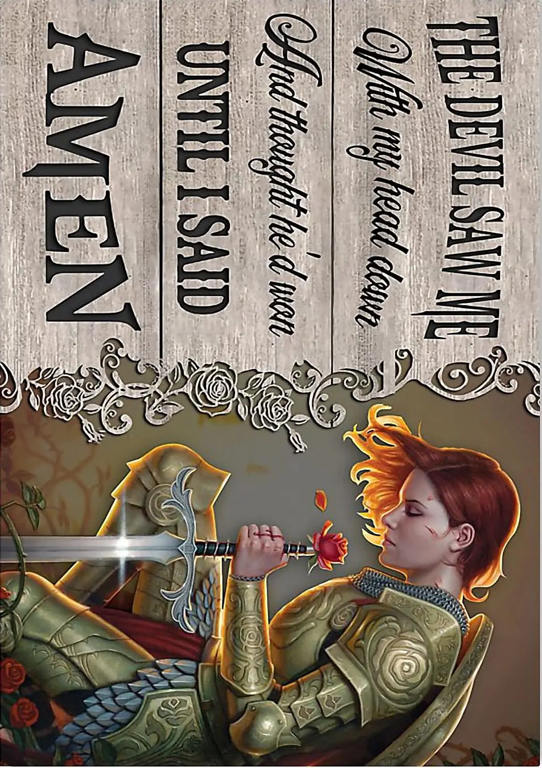 Retro Metal Tin Sign The devil saw me with my head down and thought he’d won until i said amen poster Vintage Wal