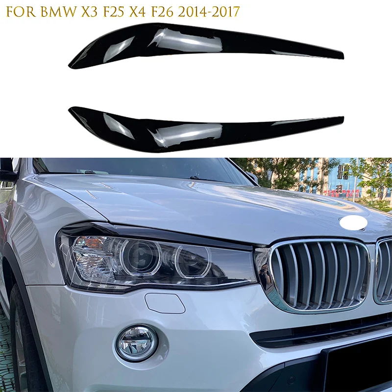 

Car Accessories Headlight Eyebrows Headlamp Eyelid Cover Stickers Trim For BMW X3 Series F25 X4 F26 2014 2015 2016 2017
