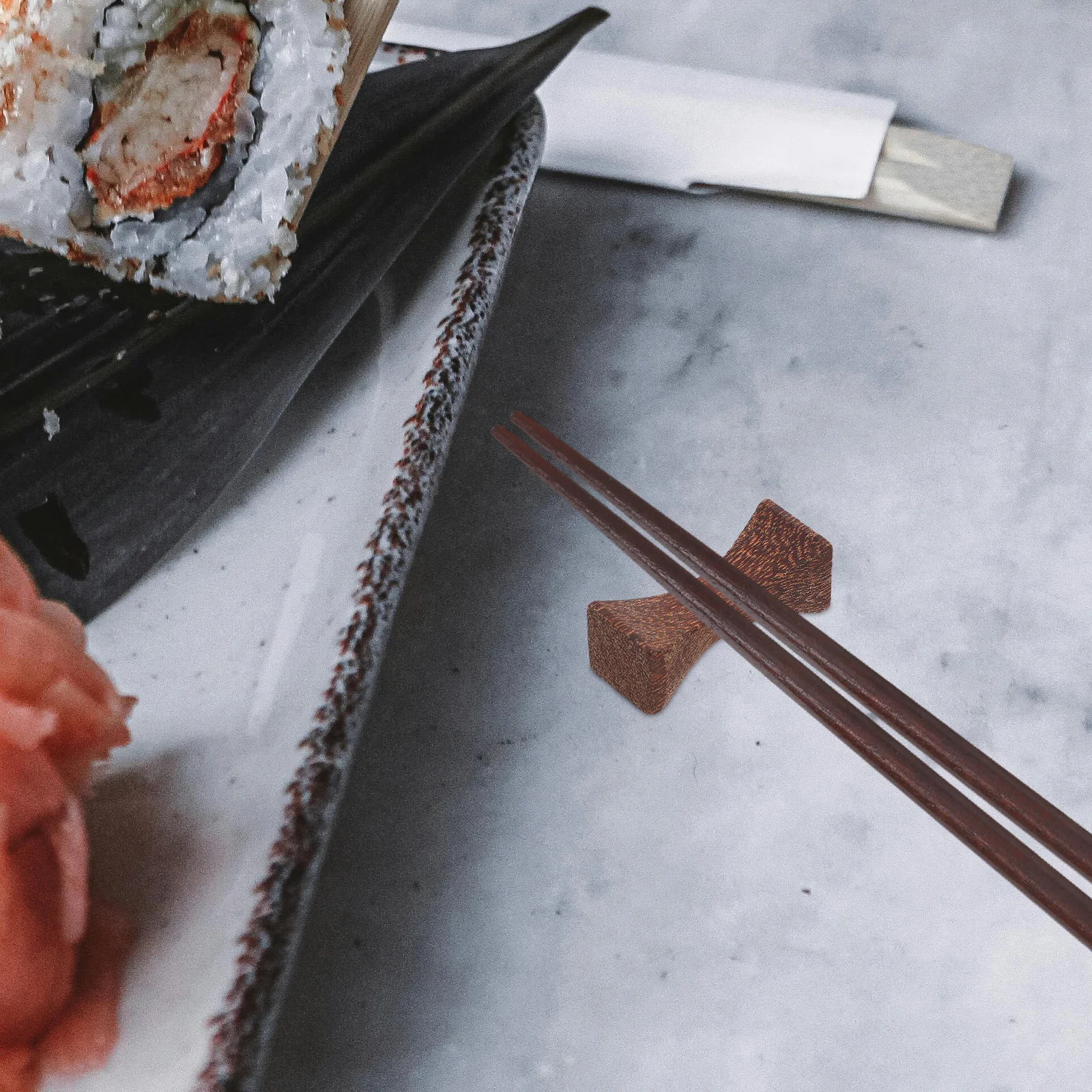 

4Pcs Chicken Wing Wood Chopstick Holders Natural Wood Grain Finish Rustic Cutlery Rest for Chinese Restaurant Home Kitchen