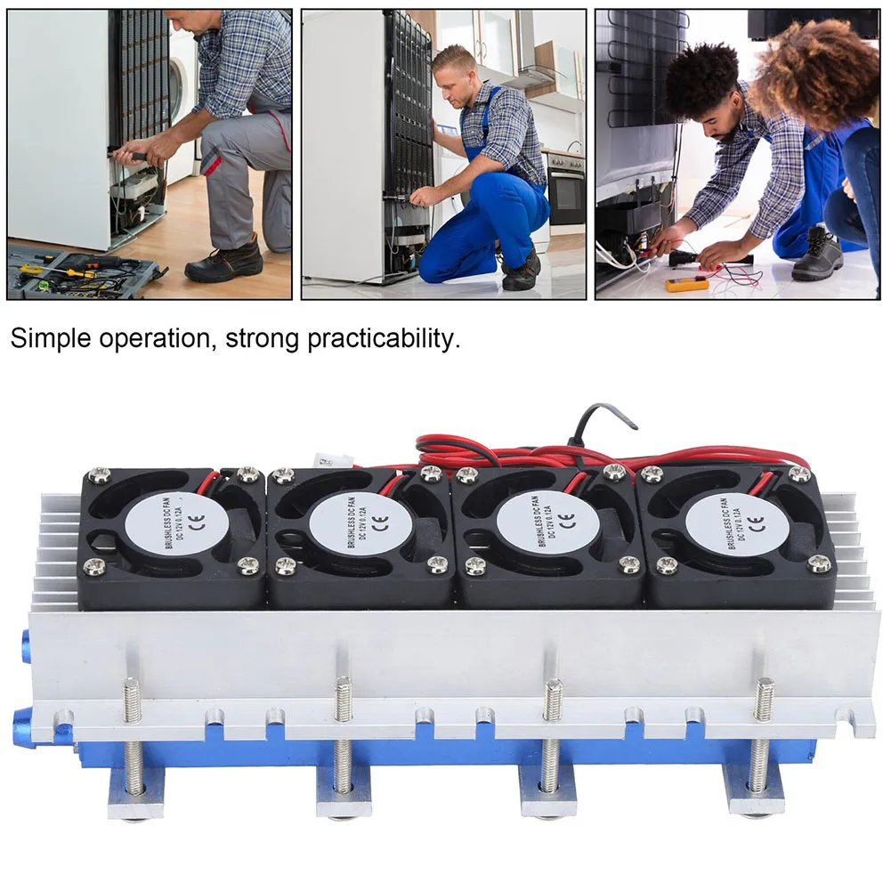 4 Chip Refrigerator Thermoelectric Peltier Cooler Water Cooling Device 12V 288W Semiconductor Refrigerator Electronic Components