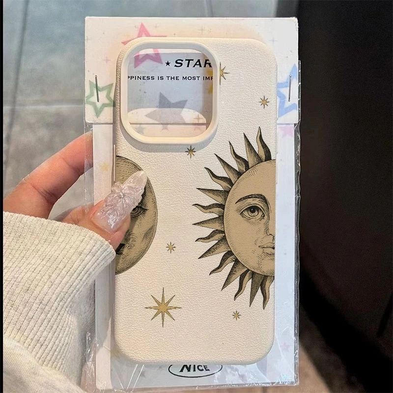 The Sun Moon Stars Phone Case For iPhone 17 Pro Max 16 15 14 13 12 11 XS X XR 7 8 Plus 16E 17 Air Shockproof Soft Silicone Cover