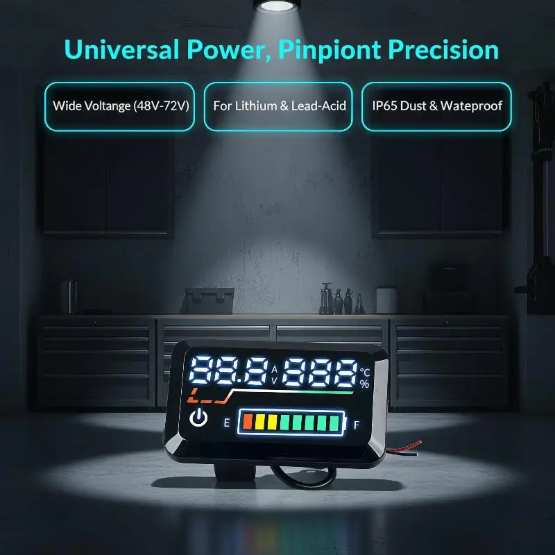 New Precision Voltage Meter Digital Battery Level Indicator 48V-72V Power Display For Electric Scooter Motorcycle E-Bike Car 1PC
