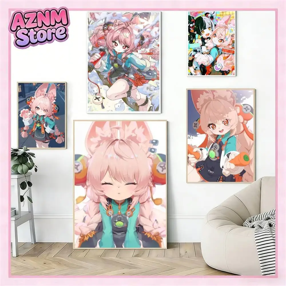 Game Zenless Zone Zero Zhao Poster Self Adhesive Decoration Bedroom Home Wall Sticker Prints Painting Living Room Office