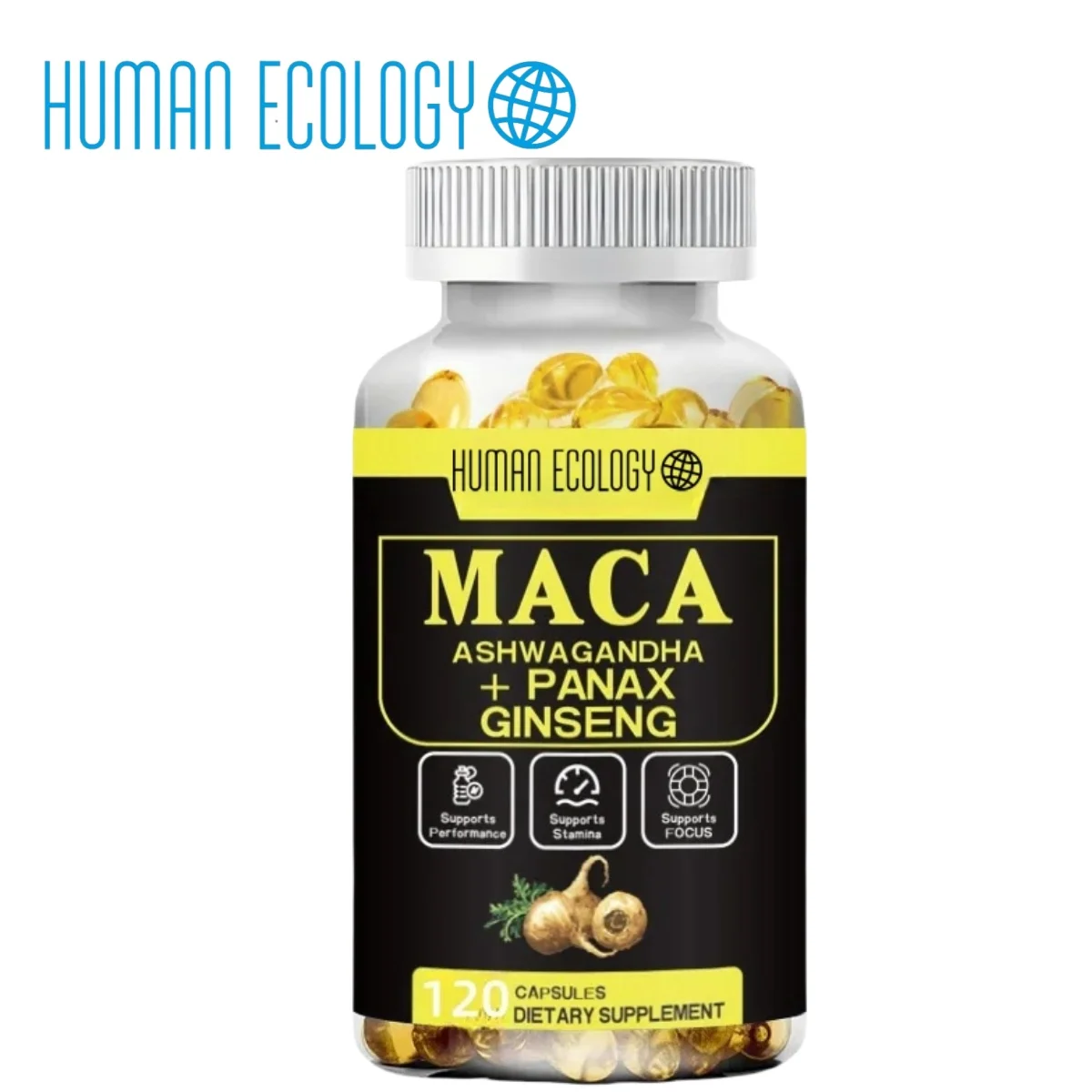 Human Ecology Plant Root Extract Edible Capsules Helps Energy Male Performance vegetarian capsules For Adult