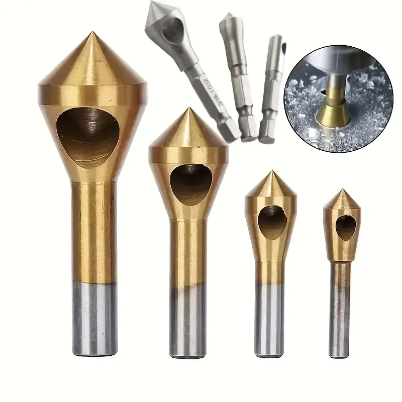 Chamfering Steel Plate Aluminum Parts Countersink Drill Bit Deburring Drill Taper Hole Cutter Countersunk Head Chamfering Tools