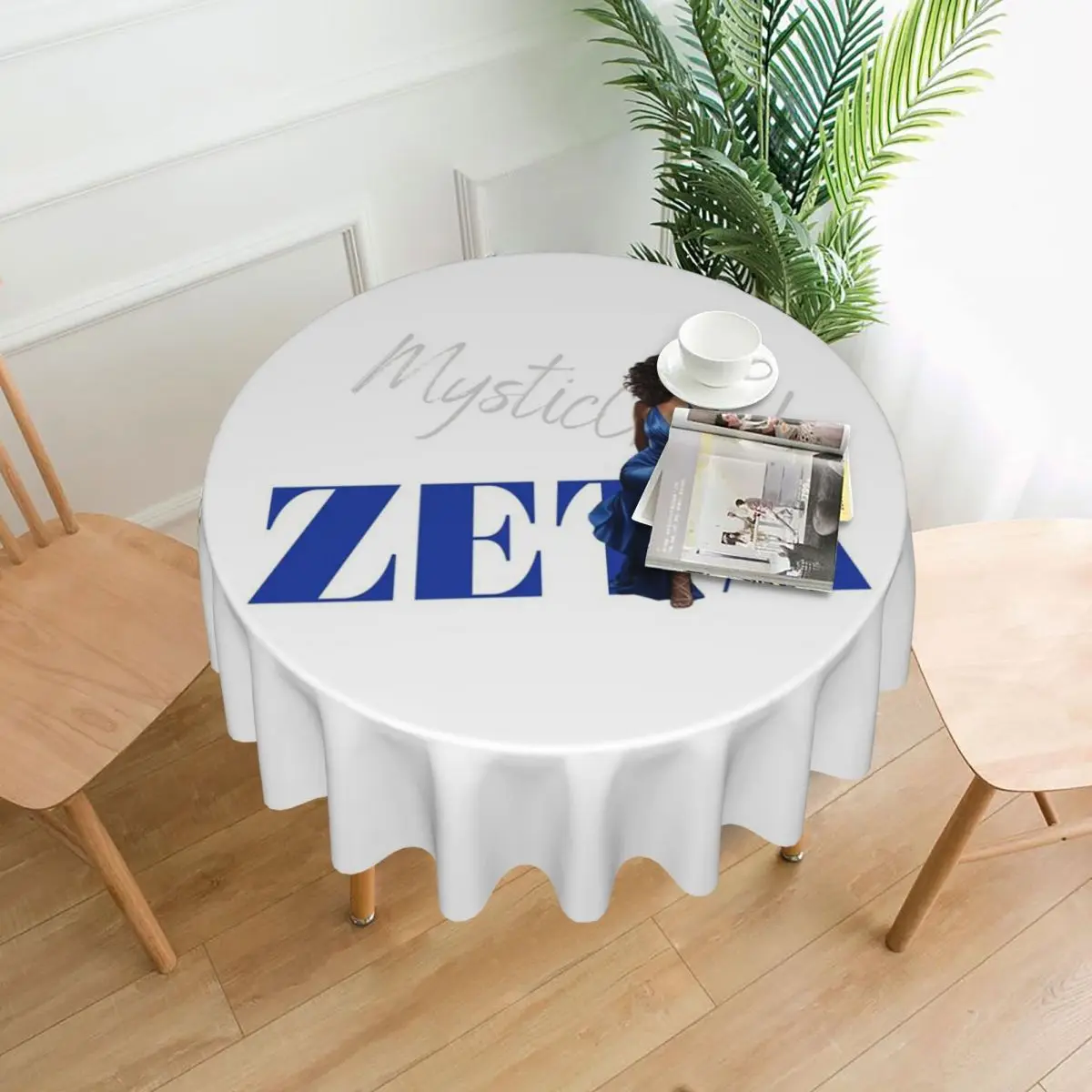

Zeta Phi Beta Sorority Греческая буква 1920 Водонепроницаемая круглая скатерть маслостойкая скатерть для кухонных мероприятий Крышка обеденного стола