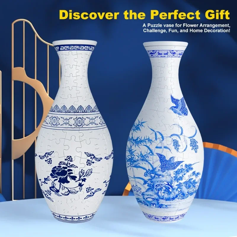 

DIY 3D Puzzle Vase for Flower Arrangement 160 Curved Plastic Pieces Creative Home Decor Gift for Adults Kids Educational Fun Toy