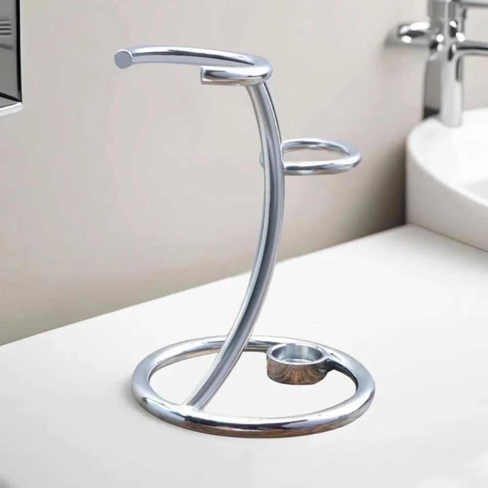 Multifunctional Metal Razor Stand Holder Razor Base Mustache Art Shaving Brush Stand Portable Grooming Accessory