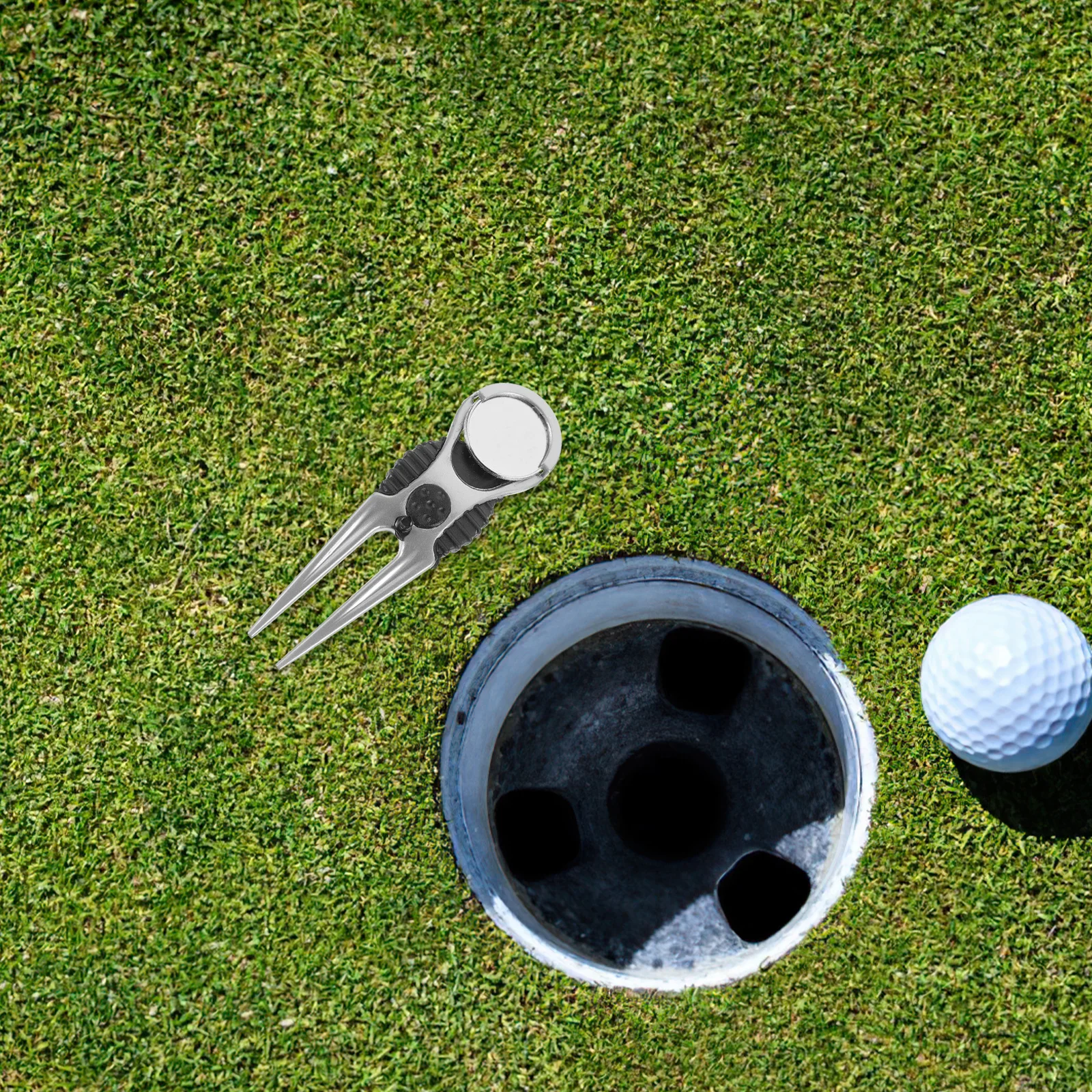 

2Pcs Divot Repair Tool Portable Black Golf Divot Fork Green Repair Tool Ball Marker Green Accessories