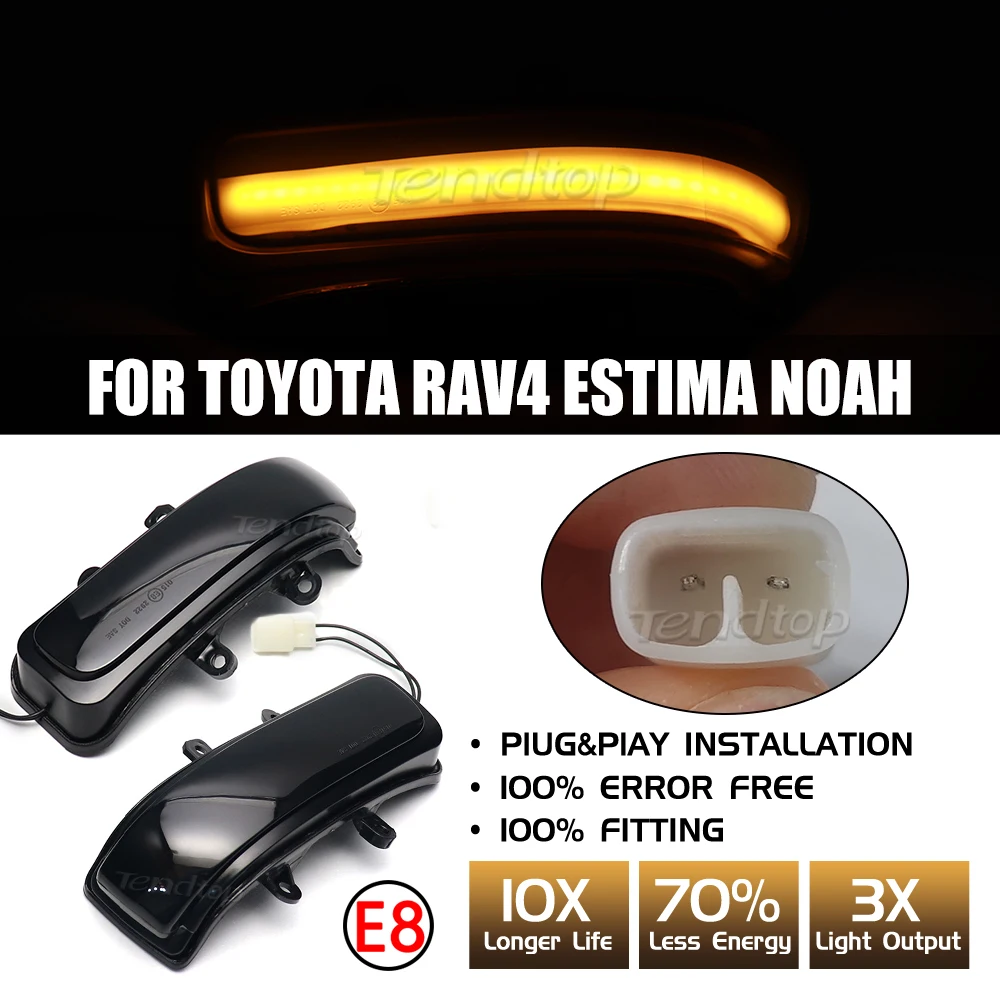 Side Mirror Light LED Dynamic Turn Signal Lights For Toyota RAV4 XA30 Vanguard Previa Estima Alphard Vellfire Noah Voxy 4Runner