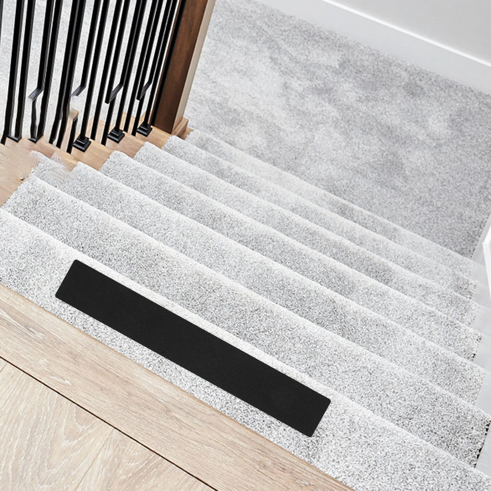 

4pcs Clear Stair Covers For Wood Stairs Non Slip Step Carpet Staircase Treads Anti Slip Tape Safety Traction Strips Peel Stick