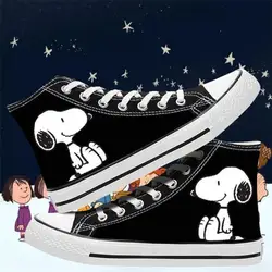 Kawaii Anime Snoopy Canvas Shoes Cartoon New Men Women Summer High-Top Sneakers Graffiti Versatile Couple Shoes Birthday Gift