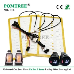 NEW Built-in Car Seat Heater 12V Universal 3-Level Round Dual Control Switch Alloy Wire Heating Pads Fast Heating Cushion
