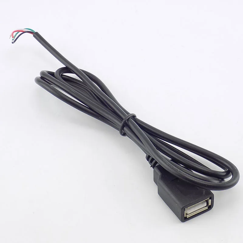 0.3/1/2M Micro USB Female Single Head 4 Pin Wire Data long extension Cable Cord Power Supply Adapter Charge for PC Connector E4