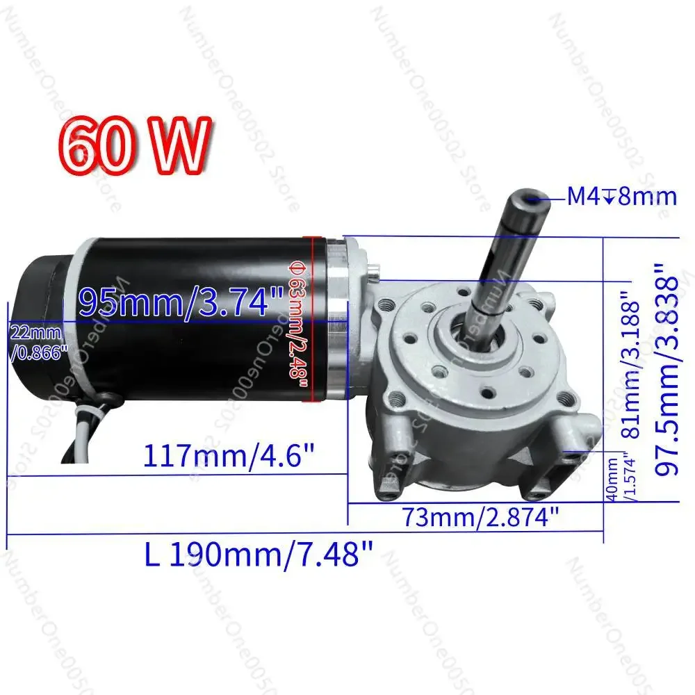 DC24 60W single signal 100W dual signal worm gear reducer motor suitable for hotel automatic doors