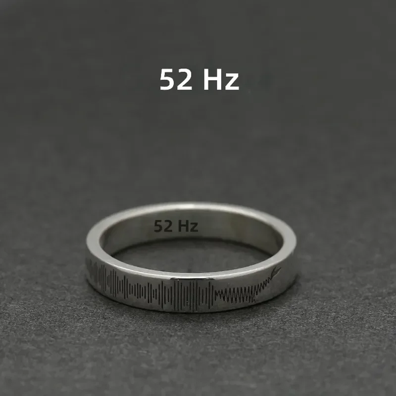 52 Hz Sonic Ring Pair Trendy Retro Style Open Rings Fashionable Imitation Thai Silver Electrocardiogram Couple Jewelry for