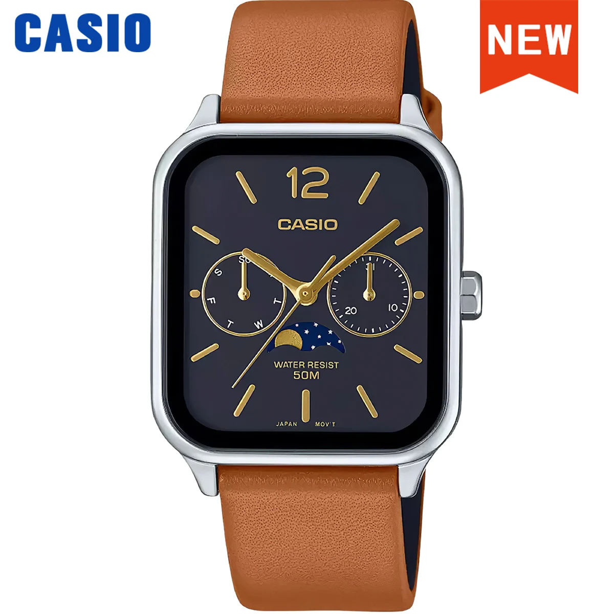 Casio メンズ腕時計 MTP-M305 スクエア クォーツ 5気圧防水
