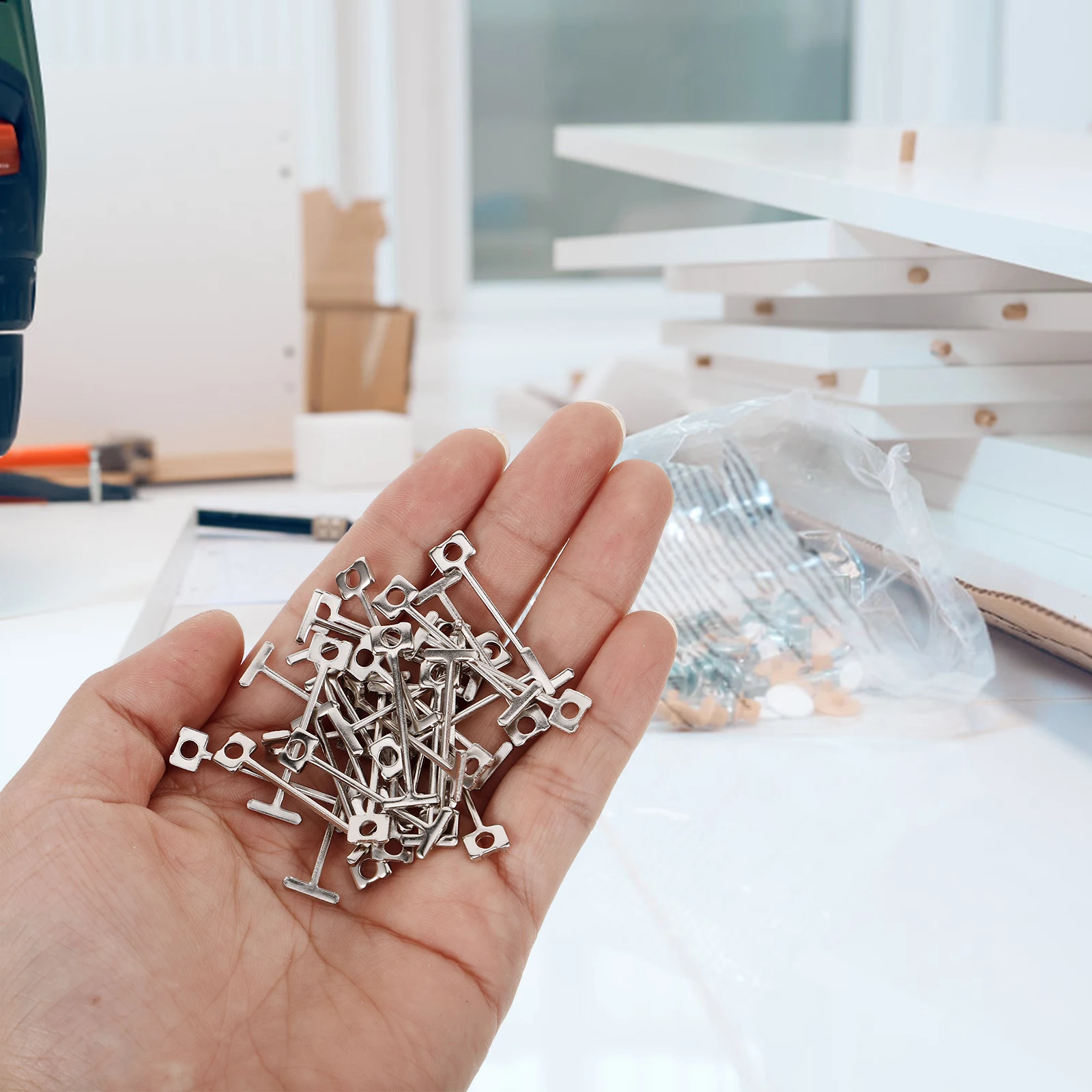 

100pcs Tile Clips Metal Needle Tile Leveling Parts Spacers System Replaceable Ceramic Pin Tools Construction Parts