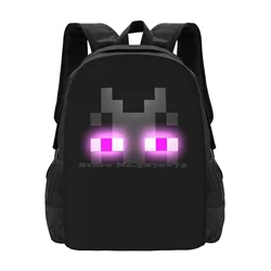 Enderman Muster Design Tasche Student Rucksack Ender man Slider schwarz