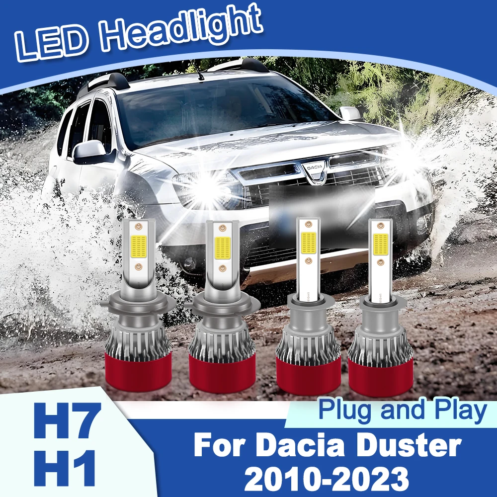 

Car High Low Beam Headlight With Fan 6000K COB Chips Plug and Play For Dacia Duster 2010-2021 2022 2023 Canbus Turbo LED Bulb